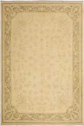 handmade Transitional Kafkaz Beige Green Hand Knotted RECTANGLE 100% WOOL area rug 9 x 12